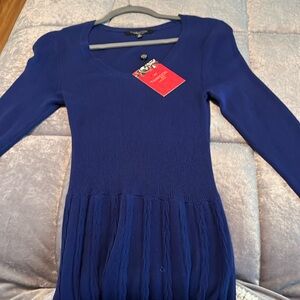 Thakoon Blue V-Neck Sweater Knit dress NWT